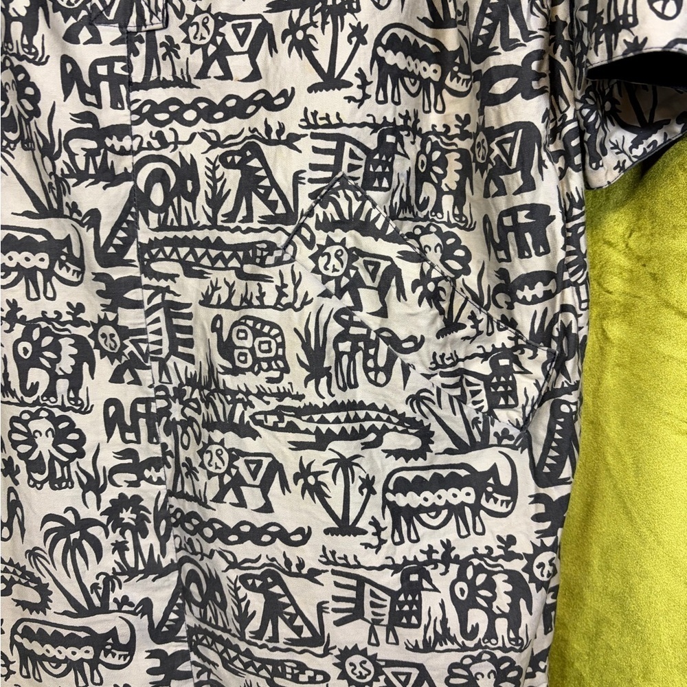 Vintage 1980s Tom and Linda Platt Animal Novelty Print Shift Dress Size M - Picture 3 of 6